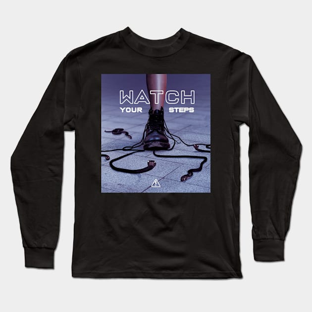 watch your steps caution / warning Long Sleeve T-Shirt by SOF1AF